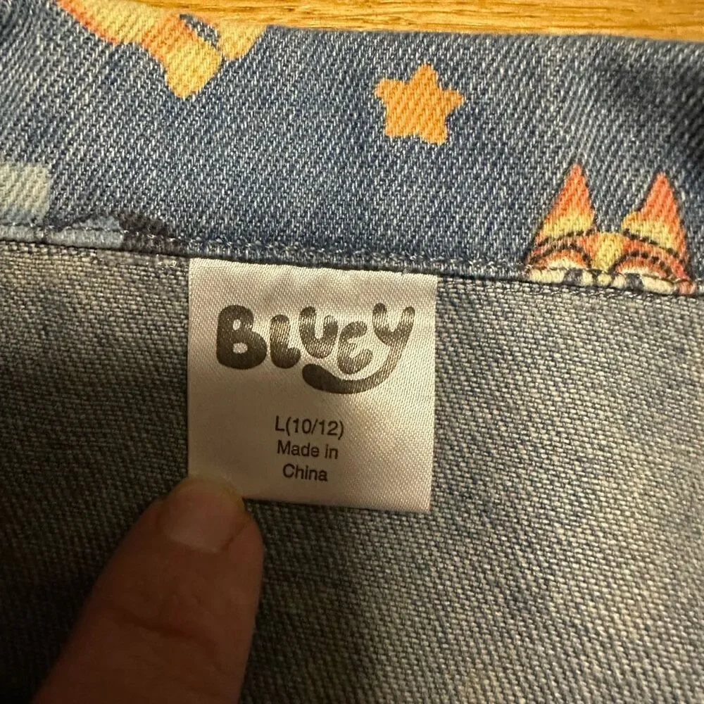 NWT Bluey big girl Denim jacket large 10/12